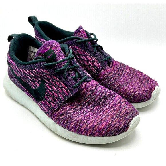 Nike Roshe One FlyKnit Women's Purple Pink Running Jogging Shoes Size 7 - Picture 1 of 10
